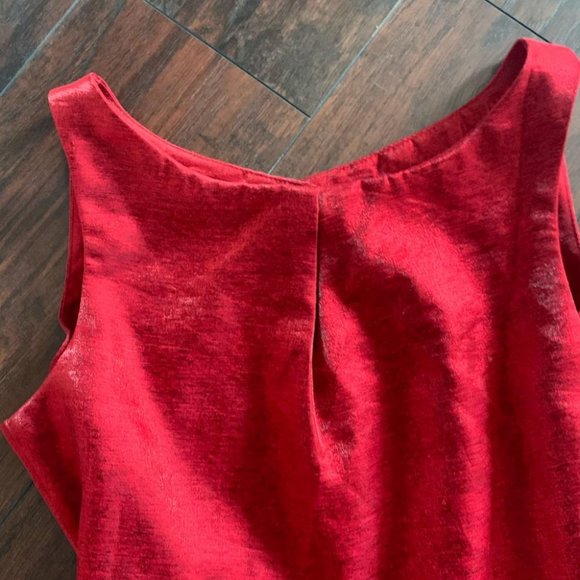 Lucca Couture Holiday Metallic Red Festive Party Mini Dress - Picture 6 of 12